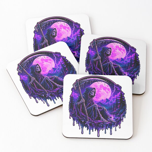 Item preview, Neon Reaper Moonlit Mountain Reflection  designed and sold by Jaideep Walia.