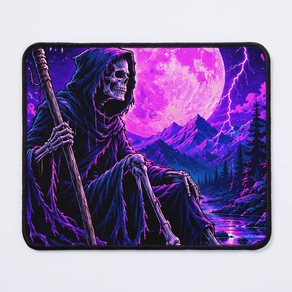 Item preview, Neon Reaper Moonlit Mountain Reflection  designed and sold by Jaideep Walia.