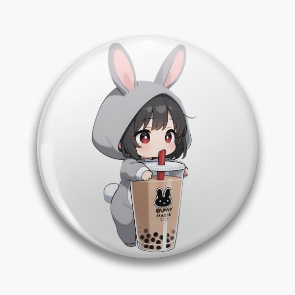 Item preview, Cute Bunny Girl Drinking Bubble Tea – Kawaii Chibi Anime Aesthetic designed and sold by Dyan4.