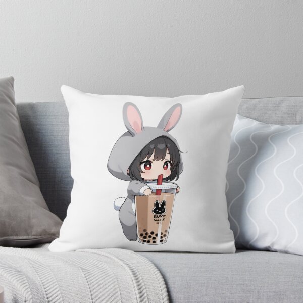 Item preview, Cute Bunny Girl Drinking Bubble Tea – Kawaii Chibi Anime Aesthetic designed and sold by Dyan4.