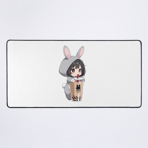 Item preview, Cute Bunny Girl Drinking Bubble Tea – Kawaii Chibi Anime Aesthetic designed and sold by Dyan4.