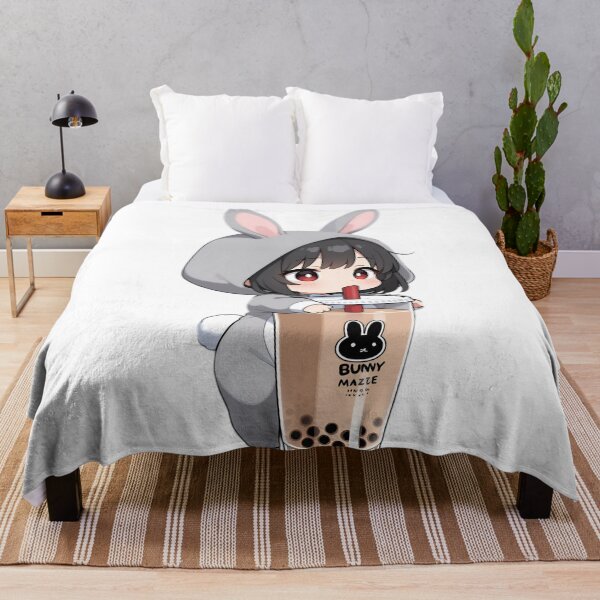 Item preview, Cute Bunny Girl Drinking Bubble Tea – Kawaii Chibi Anime Aesthetic designed and sold by Dyan4.