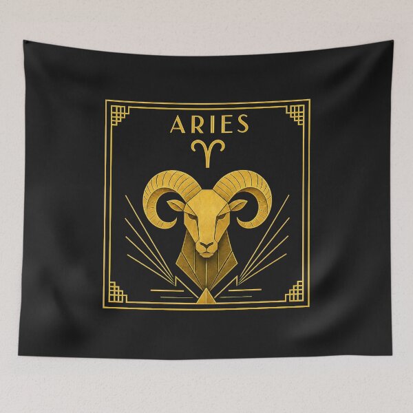 Item preview, Aries zodiac sign art deco style designed and sold by CMYKStudio.