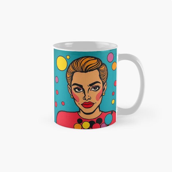 Item preview, Feminine Illustration on Blue Background with Multicolored Circles designed and sold by RAISC.