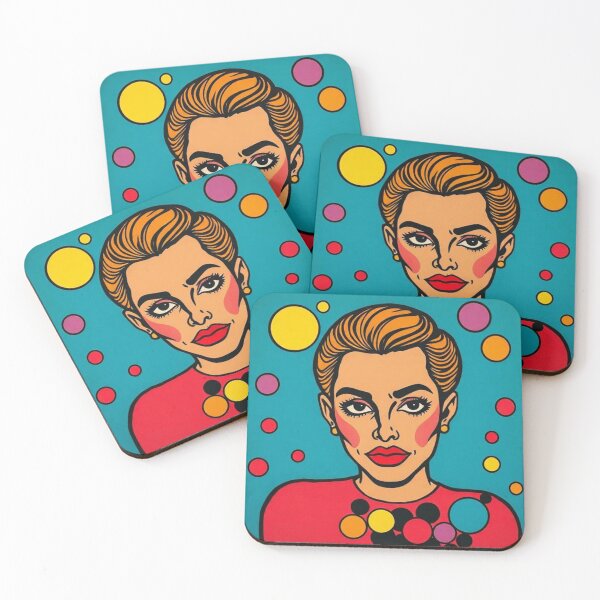 Item preview, Feminine Illustration on Blue Background with Multicolored Circles designed and sold by RAISC.