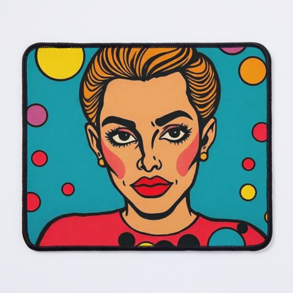 Item preview, Feminine Illustration on Blue Background with Multicolored Circles designed and sold by RAISC.