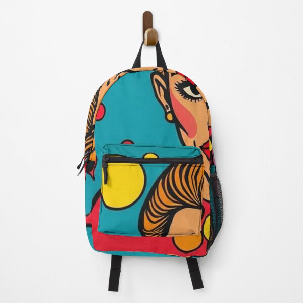 Item preview, Feminine Illustration on Blue Background with Multicolored Circles designed and sold by RAISC.