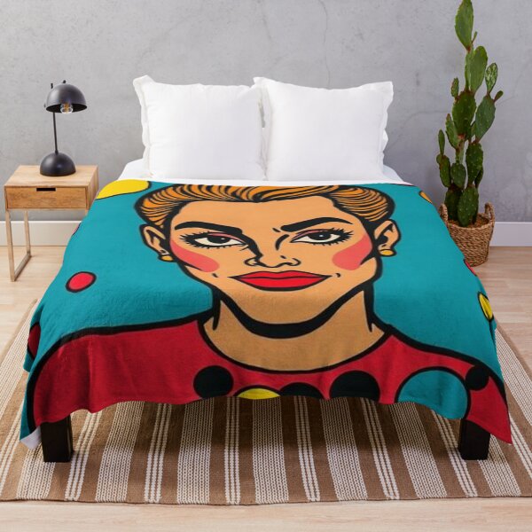 Item preview, Feminine Illustration on Blue Background with Multicolored Circles designed and sold by RAISC.