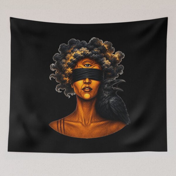 Item preview, Blindfolded Oracle & Raven designed and sold by BigBrainPrints.
