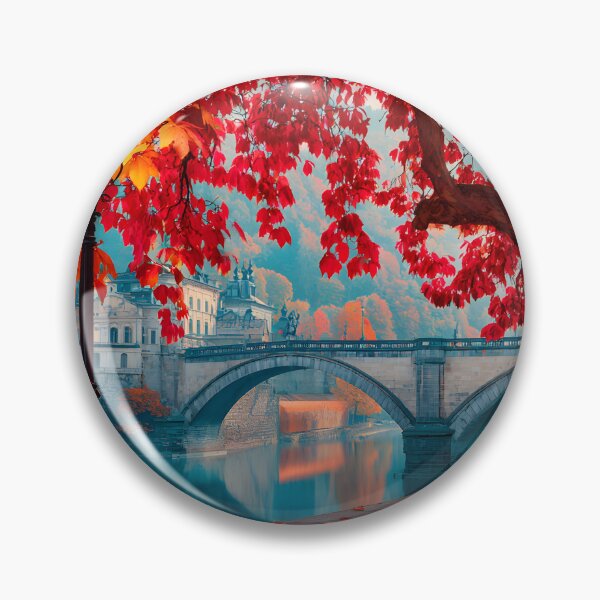 Item preview, Autumn Serenity at the Historic River Bridge designed and sold by Artessie.