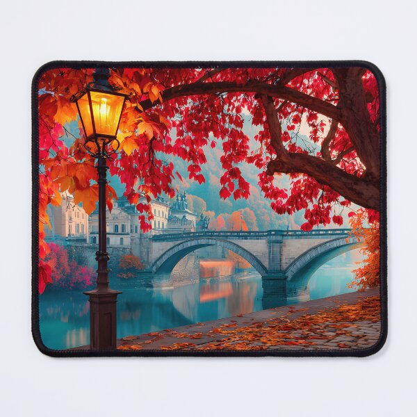 Item preview, Autumn Serenity at the Historic River Bridge designed and sold by Artessie.