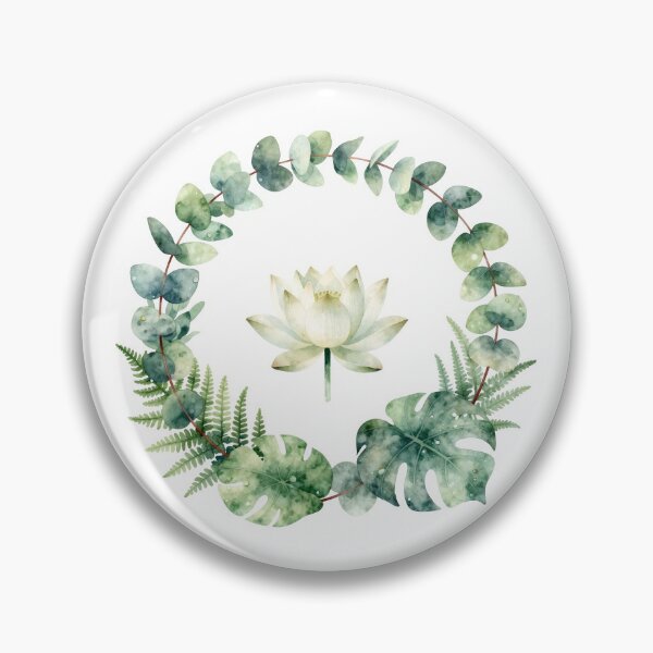 Item preview, Botanical Zen Enso - Sage Green Eucalyptus & White Lotus designed and sold by OnikaD art.