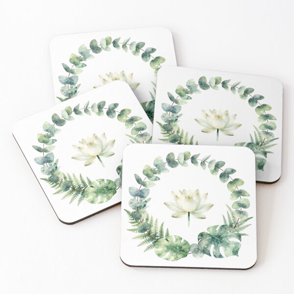 Item preview, Botanical Zen Enso - Sage Green Eucalyptus & White Lotus designed and sold by OnikaD art.