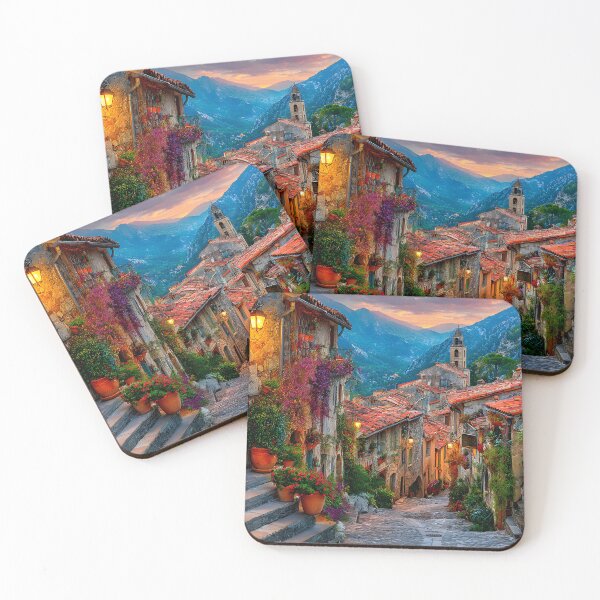 Item preview, Charming Village Street Surrounded by Nature's Beauty designed and sold by Artessie.