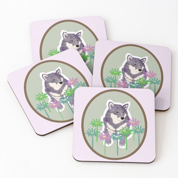 Item preview, Purple Shiba Inu in a frame - green designed and sold by ShibaCruise-On.