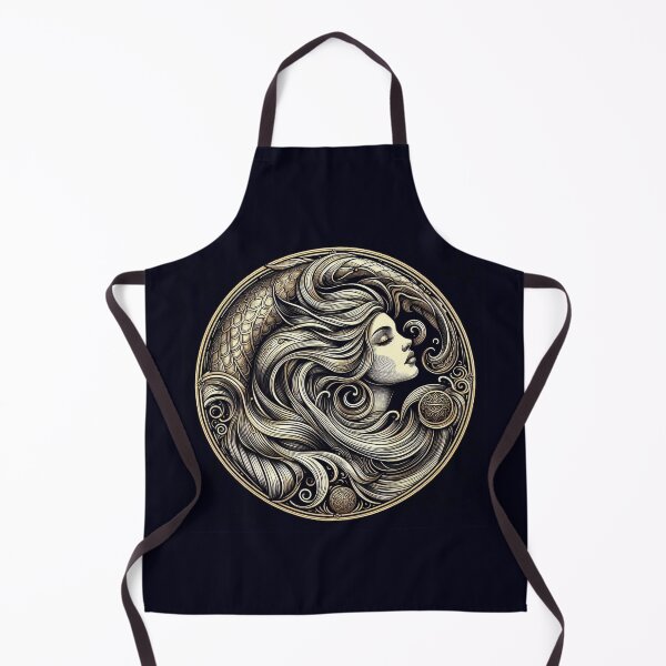 Item preview, Sacred Undine – Celestial Water Goddess, Mystical Gold Line Art designed and sold by Roberta Calabrese.