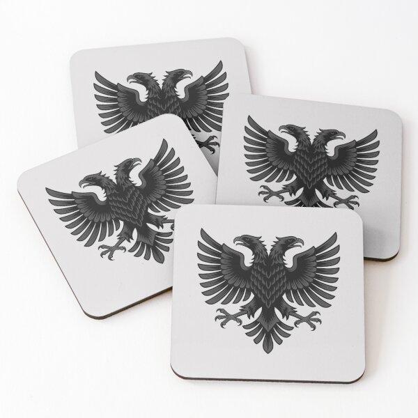 Item preview, Highly detailed Albanian double-headed eagle emblem in a powerful heraldic style designed and sold by 123ks.