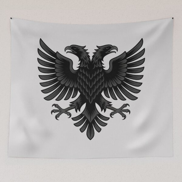 Item preview, Highly detailed Albanian double-headed eagle emblem in a powerful heraldic style designed and sold by 123ks.
