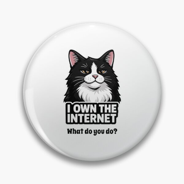 Item preview, I Own The Internet Sarcastic Tuxedo Cat Humor designed and sold by AntiqueImages.