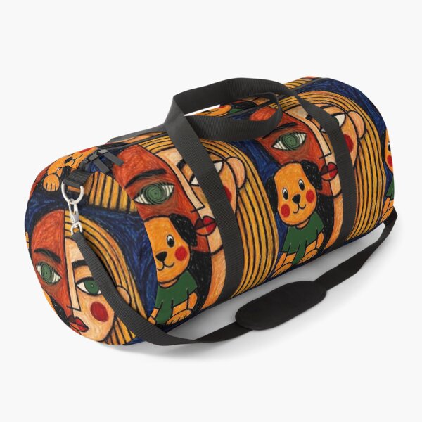 Item preview, Naive Cubist Woman with Dog designed and sold by ZunZunArt.