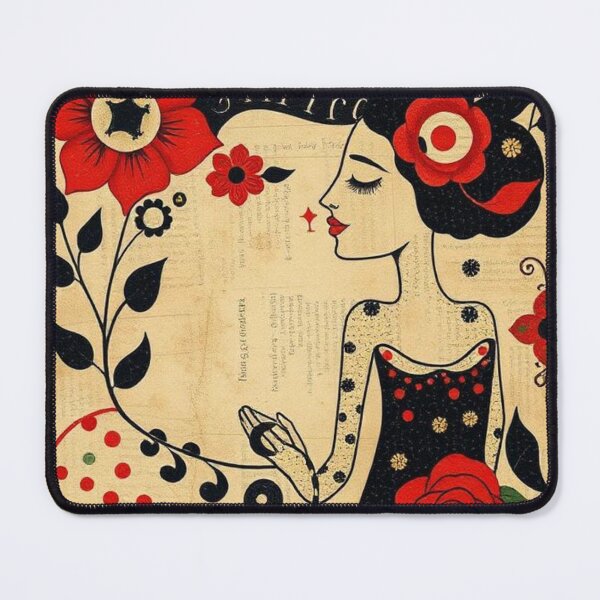 Item preview, Red and Black Feminine Illustration in Scrapbook Style designed and sold by RAISC.