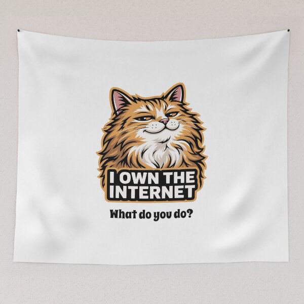 Item preview, Smug Cat I Own The Internet Feline Meme designed and sold by AntiqueImages.