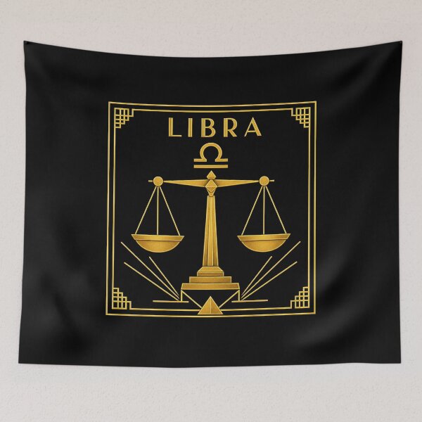 Item preview, art deco style LIBRA zodiac sign t-shirt designed and sold by CMYKStudio.