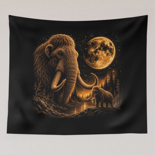 Item preview, Woolly Mammoth Howling To The Moon Vintage 90s Graphic designed and sold by will freed18.