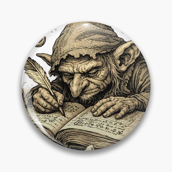 Item preview, Mystic Goblin Scholar: Vintage Woodcut Grimoire Fantasy Art designed and sold by CosyCush.