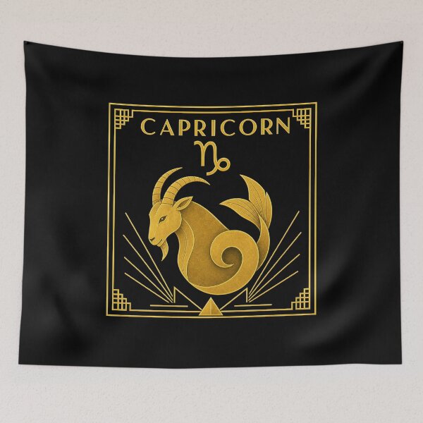 Item preview, Art deco style CAPRICORN zodiac sign t-shirt designed and sold by CMYKStudio.