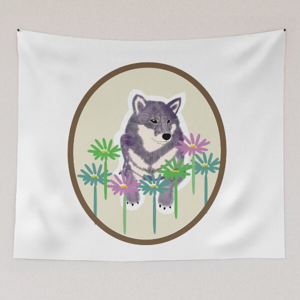 Item preview, Purple Shiba Inu in a frame - yellow designed and sold by ShibaCruise-On.