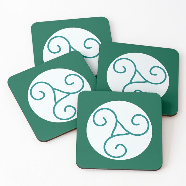 Item preview, Green Triskelion emblem on a white background designed and sold by Provinces de France.