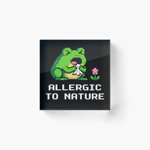 Item preview, Spring Allergies - Funny Sad Frog with Tissue Pixel Art designed and sold by artistastshirt.