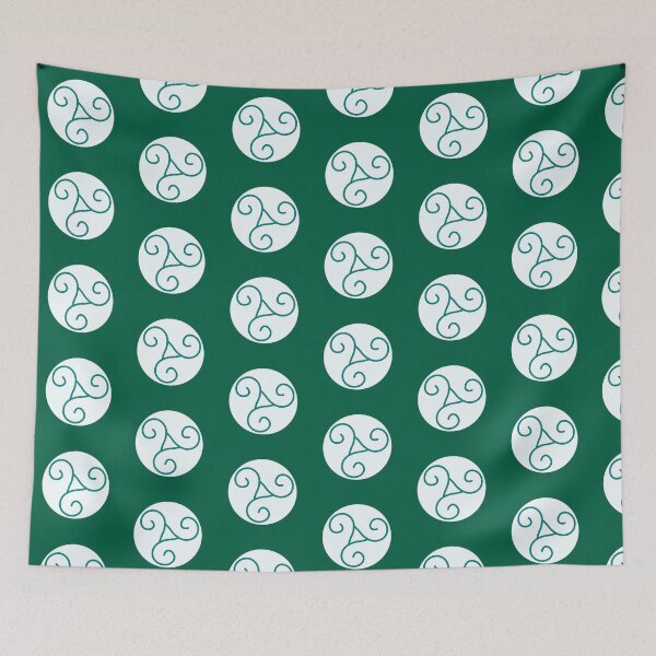 Item preview, Green Triskelion emblem on a white background designed and sold by Provinces de France.
