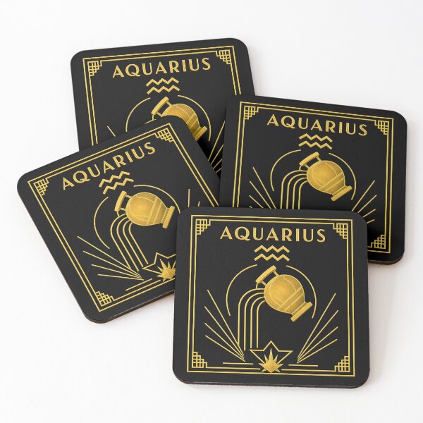 Item preview, Art deco style AQUARIUS zodiac sign t-shirt designed and sold by CMYKStudio.