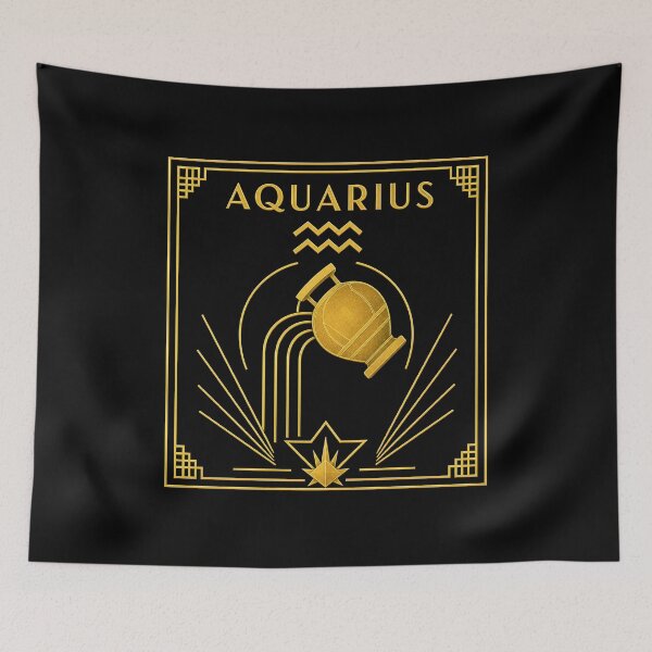 Item preview, Art deco style AQUARIUS zodiac sign t-shirt designed and sold by CMYKStudio.