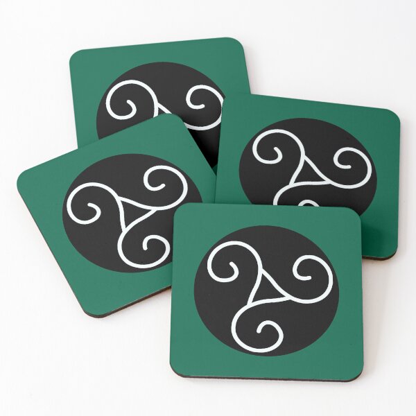 Item preview, Silver Triskelion emblem on a black background designed and sold by Provinces de France.