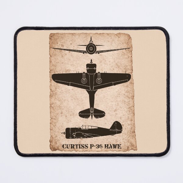 Item preview, Curtiss P-36 Hawk WW2 Fighter Plane Vintage Silhouettes designed and sold by MilitaryMart.