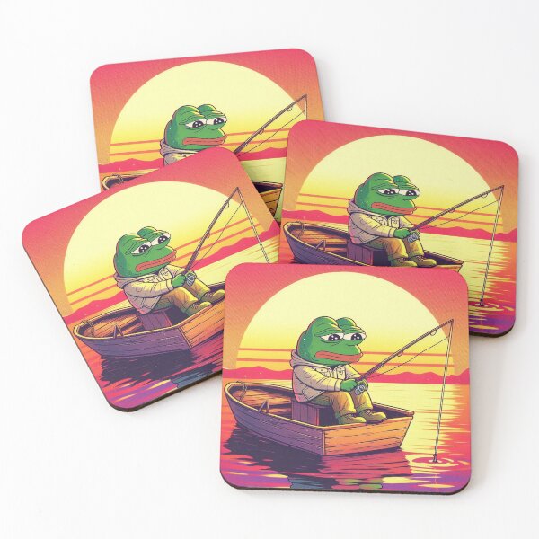 Item preview, Fishing Frog – Sunset Adventure Whimsical Art designed and sold by Dogandesighn.
