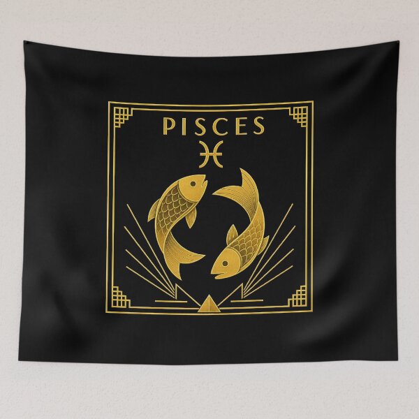 Item preview, Art deco style PISCES zodiac sign t-shirt designed and sold by CMYKStudio.