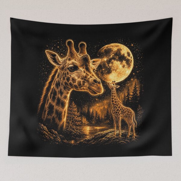 Item preview, Giraffe Howling To The Moon Vintage 90s Graphic designed and sold by will freed18.