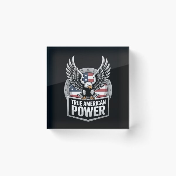 Item preview, True American Power – Chrome Eagle Industrial Steel Badge designed and sold by OldGloryForge.