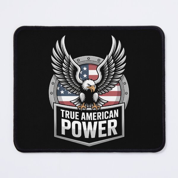 Item preview, True American Power – Chrome Eagle Industrial Steel Badge designed and sold by OldGloryForge.