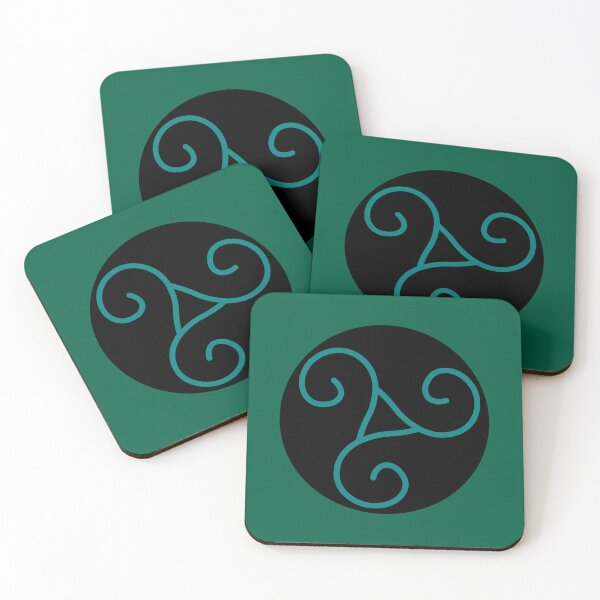 Item preview, Forest green Triskel emblem on a black background designed and sold by Provinces de France.