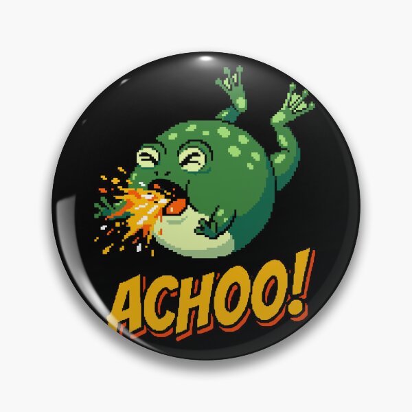 Item preview, ACHOO! Funny Dramatic Sneezing Frog Pixel Art designed and sold by artistastshirt.