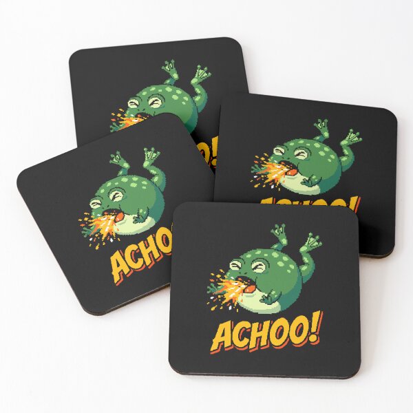 Item preview, ACHOO! Funny Dramatic Sneezing Frog Pixel Art designed and sold by artistastshirt.