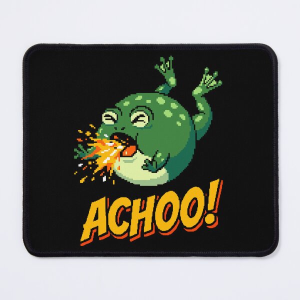 Item preview, ACHOO! Funny Dramatic Sneezing Frog Pixel Art designed and sold by artistastshirt.