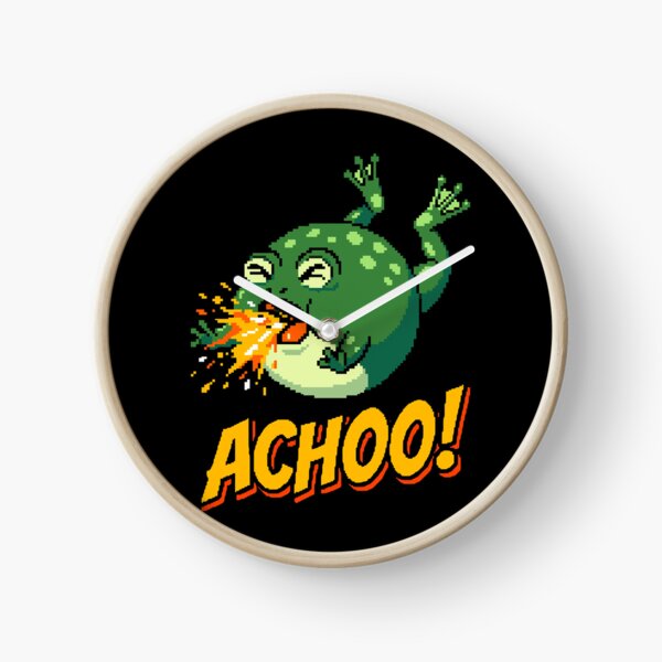 Item preview, ACHOO! Funny Dramatic Sneezing Frog Pixel Art designed and sold by artistastshirt.