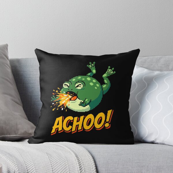 Item preview, ACHOO! Funny Dramatic Sneezing Frog Pixel Art designed and sold by artistastshirt.