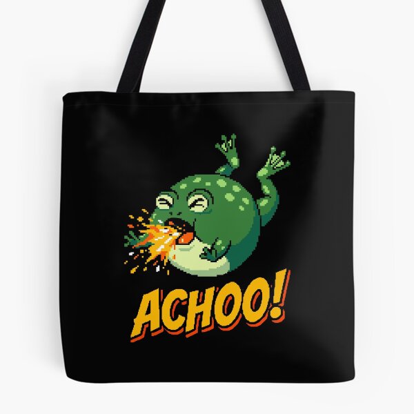 Item preview, ACHOO! Funny Dramatic Sneezing Frog Pixel Art designed and sold by artistastshirt.